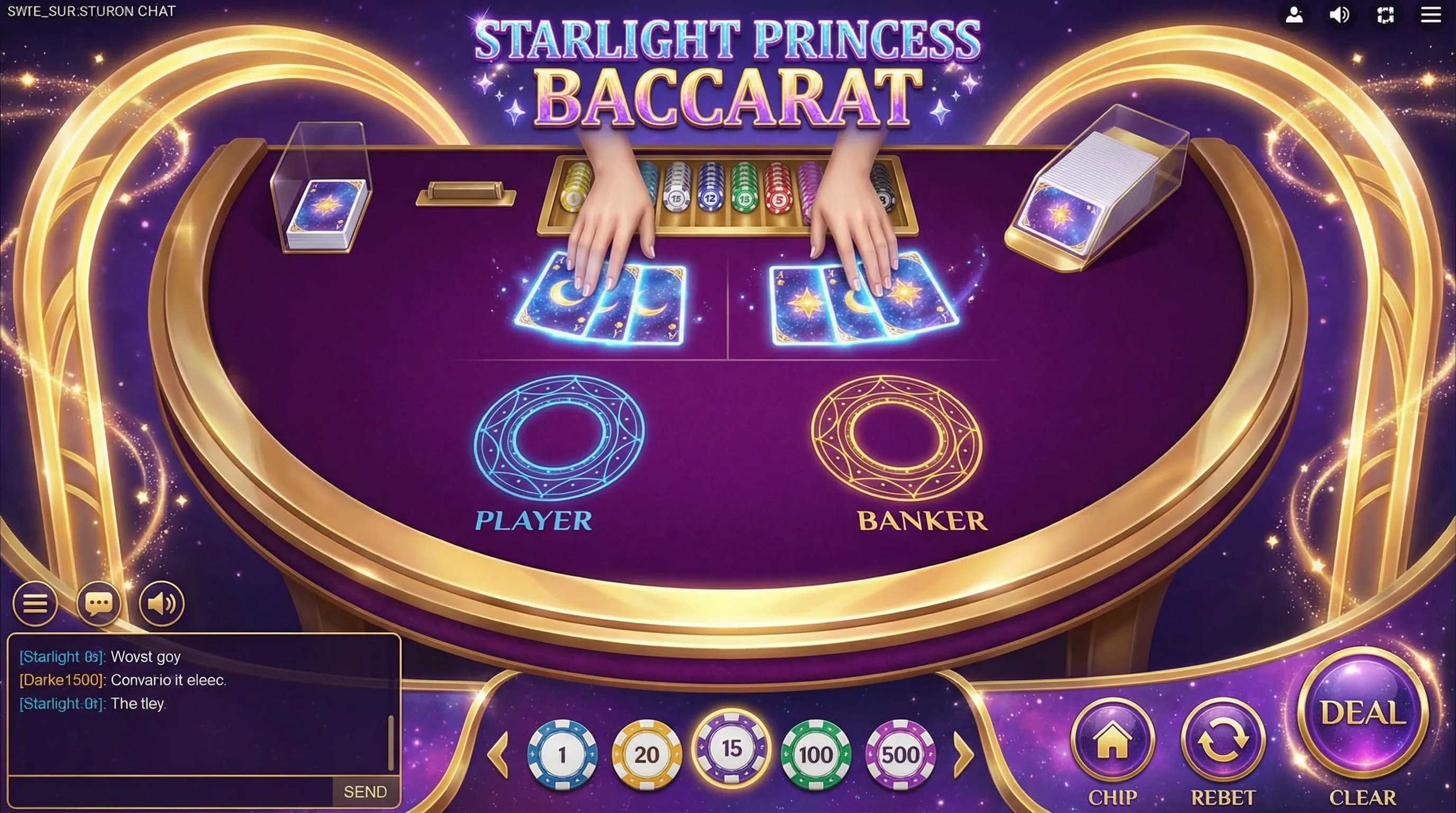 Interface de jogo do Bacará bravobet